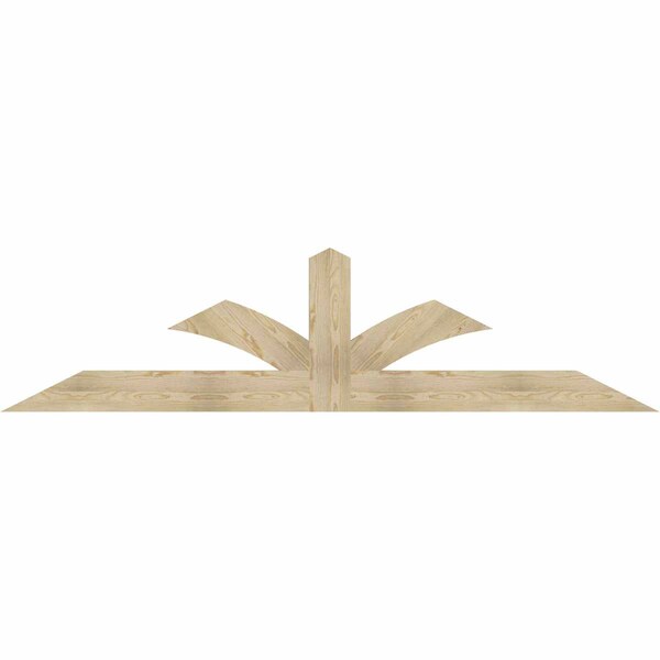Ekena Millwork Richland Rough Sawn Timber Gable Bracket, Douglas Fir, 96"W x 24"H x 2"D x 6"F, 6/12 Pitch GBW096X24X0206RIC00RDF - main